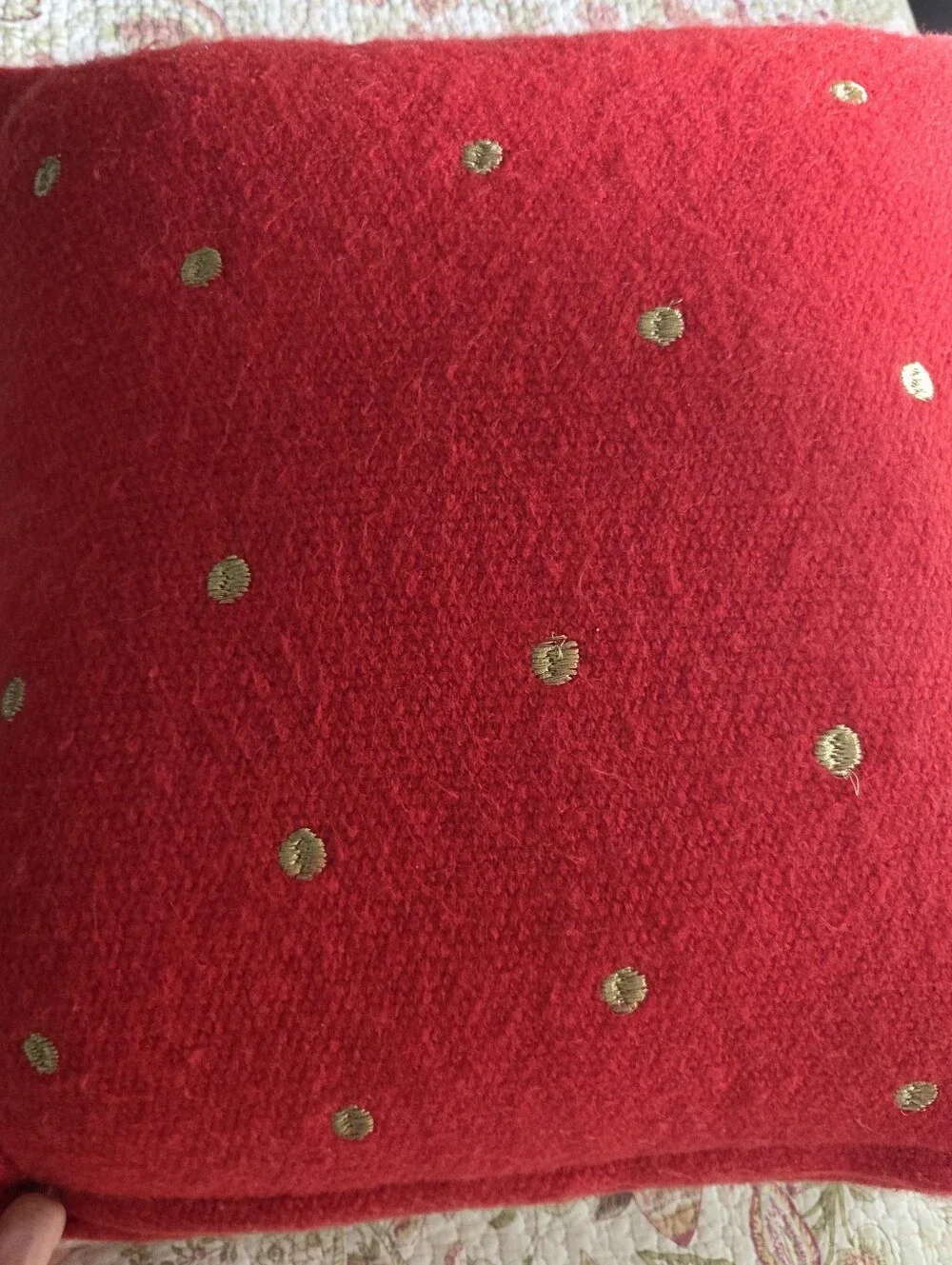 Je T'aime Embroidered Accent Pillow - White and Red Anthropologie